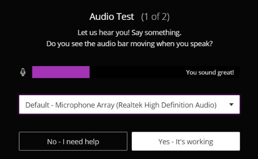 Testing your microphone