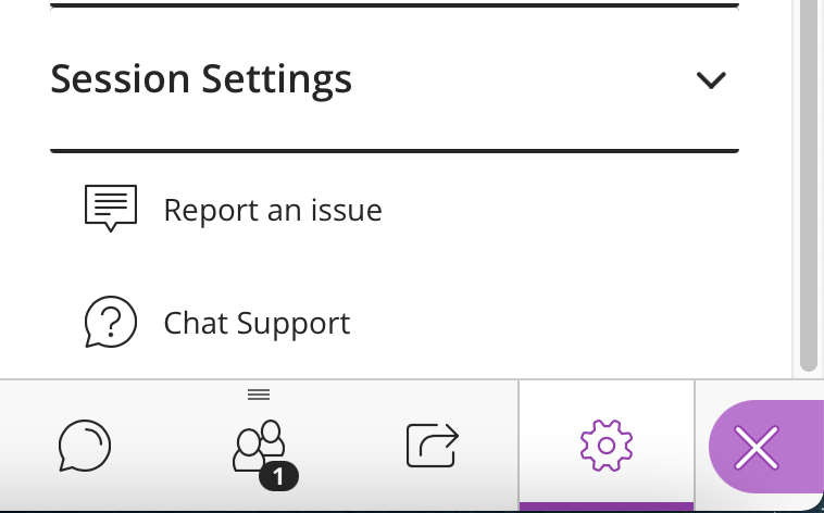 Open the settings menu and select Chat Support