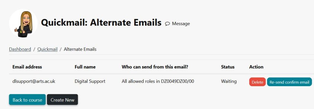 Quickmail Alternate emails