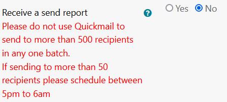 Quickmail Receive a send report