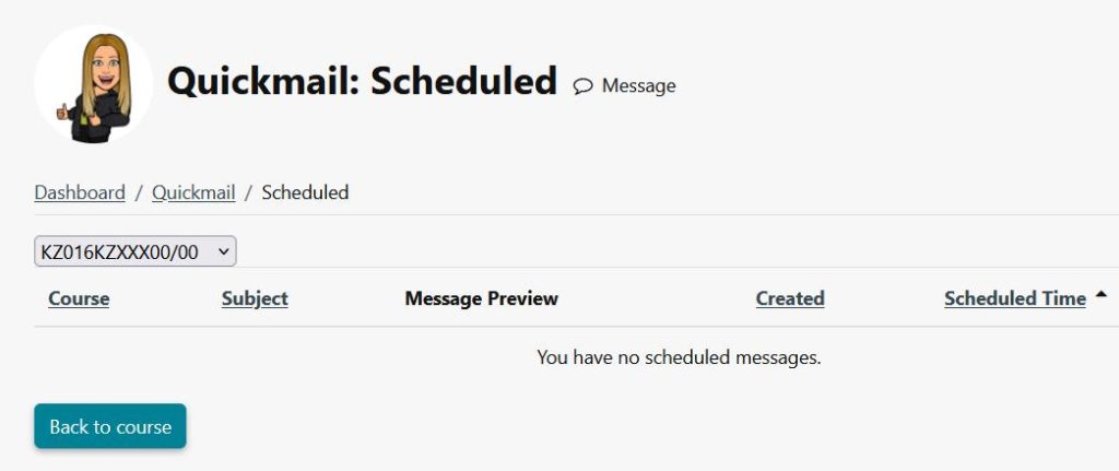 Quickmailed Scheduled messages