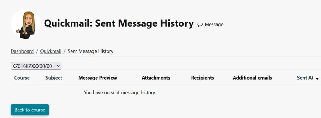 Quickmail sent message history