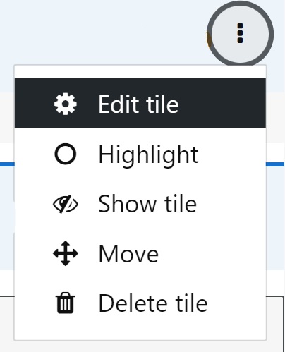 Edit tile option in Moodle course page