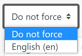 Force language option