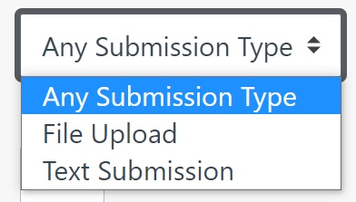 Submission type dropdown menu in Turnitin (Feedback Studio) settings