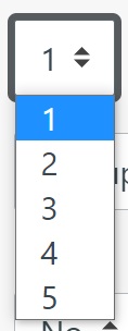 The dropdown menu for setting the number of parts the Turnitin (Feedback Studio) assignment has