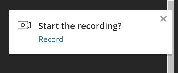 The start recording option inside a Collaborate classroom