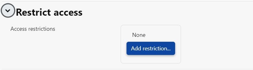 The Restrict access tab in Collaborate activity settings