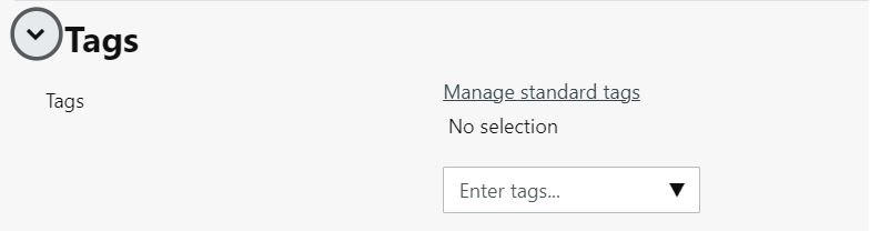 The Tags settings tab in a Collaborate activity