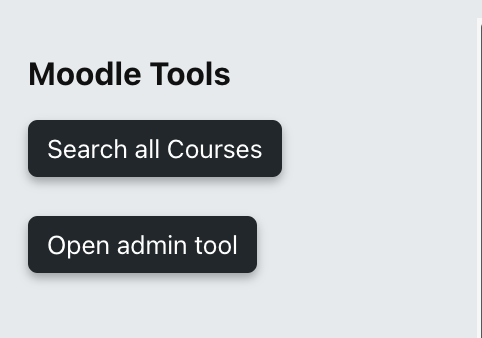 The Moodle Tools block inside the Moodle block drawer