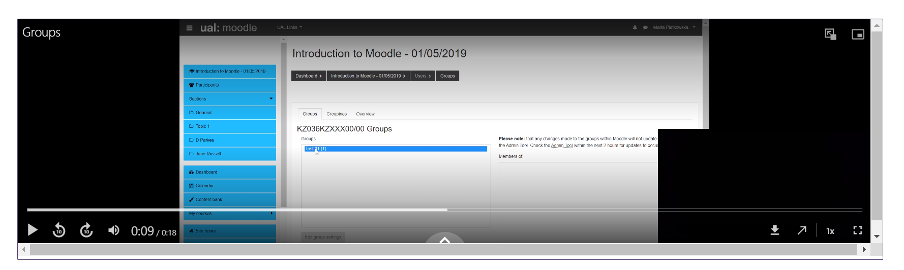 Preview mode on MyBlog showing the successfully embedded Panopto video