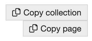The copy options inside the Workflow Portfolios page