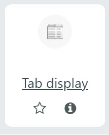 The Tab display option in the Add a resource or activity window