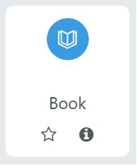 The Book activity option in Moodle's Add an activity or resource menu