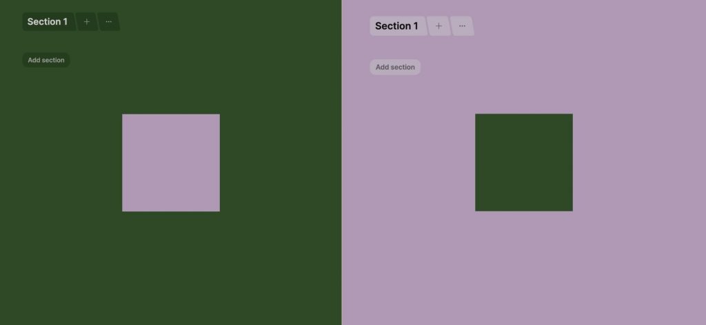 Two contrasted Padlets side by side, the first one is dark green and the second is purple.